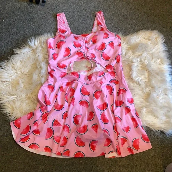 Fun Print ESPRLIA Halter Swimwear One Piece Pin up Tankini Swimwear2x 🩱🌊🌞 - Picture 4 of 8
